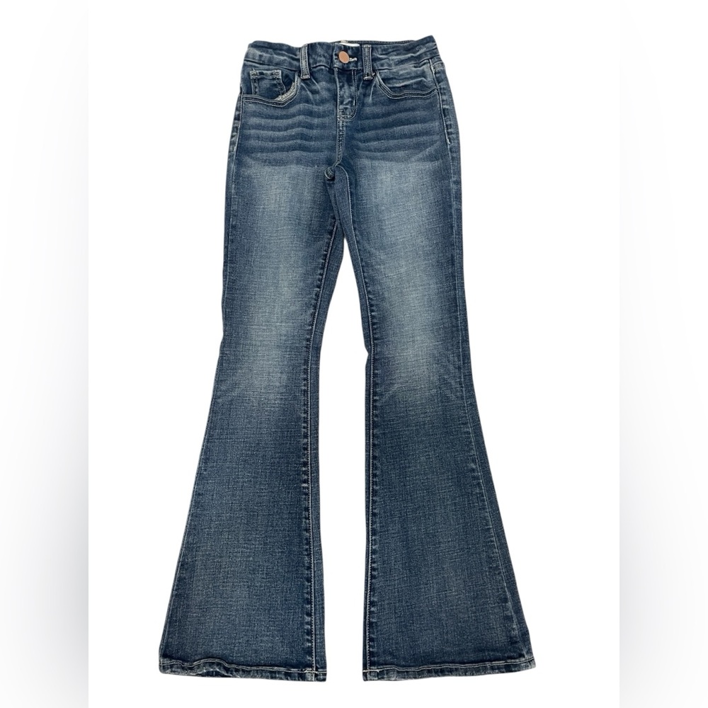 BKE Youth Buckle MidRise Bootcut Flare Stretch Blue Denim Jeans Girl’s Size 12R